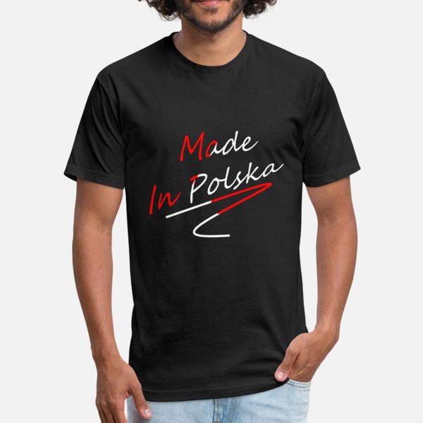 

made in polska t shirt men knitted short sleeve s-xxxl basic solid fitness humor summer unique shirt