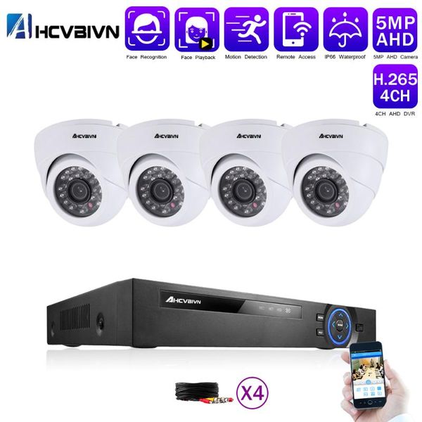 

systems cctv camera system kit 4ch hd 5mp ahd security dvr outdoor waterproof home video surveillance set 2t hdd