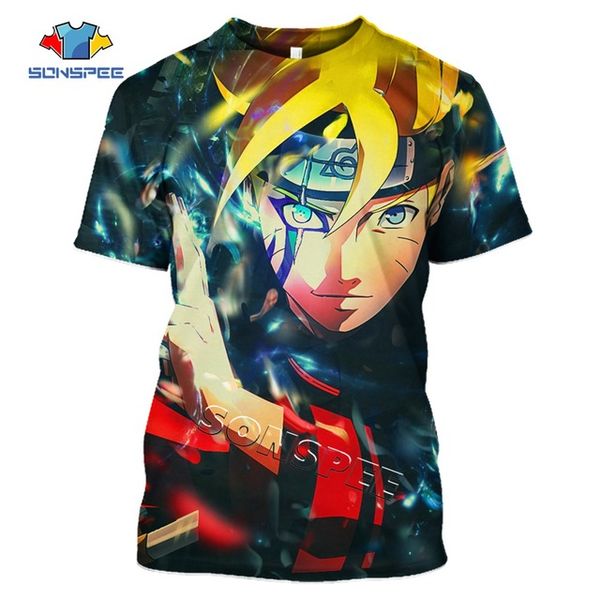 

summer men naruto boruto anime pullover 3d print shirts comics plus size humor men clothing