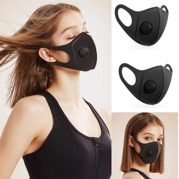 

reuseable sponge face mouth mask with breath wide straps washable black muffle respirator masks