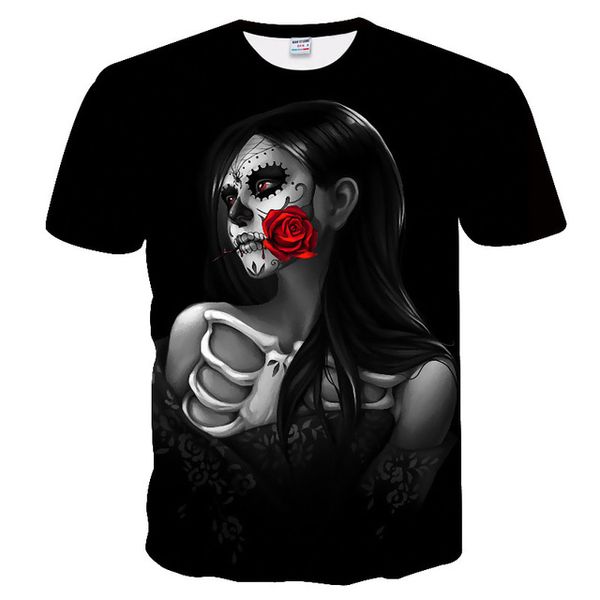 

mens skull punk style skull 3dt- men skull punisher 3d print shirts horror plus size funny men clothing