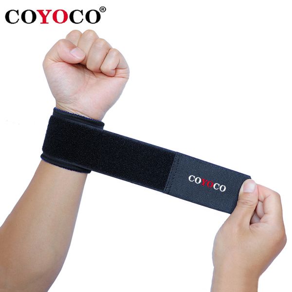 

1 pair adjustable wrist support brace wristband coyoco brand professional sports protection wristbands protect guard black, Black;red
