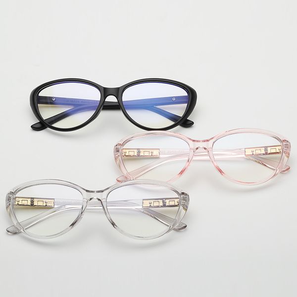 

fashion anti blue light blocking filter glasses women cat eye glasses frame clear lens transparent lady eyeglasses oculos, Black