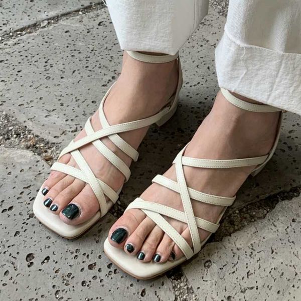 

genuine leather sandals women shoes casual low heels ladies sandals straps fashion beach comfortable summer shoes woman, Black