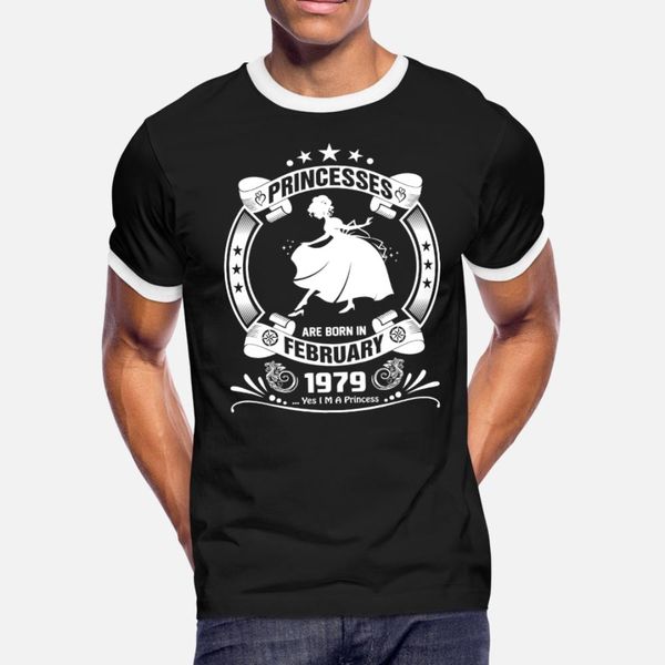 

princess are born in february 1979 t shirt men printed 100% cotton s-xxxl costume cute comfortable summer style slim shirt