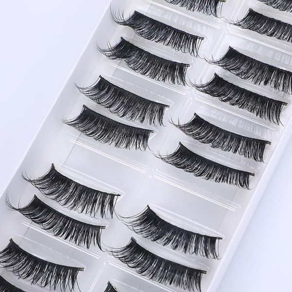 

10 pairs synthetic hair false eyelashes reusable thick eye lashes for natural look handmade 3d fake eyelashes women makeup tools