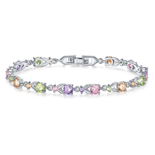 

korean fashion zircon bracelet austria crystal sen sweet bracelet gold-plated hand jewelry factory wholesale, Golden;silver