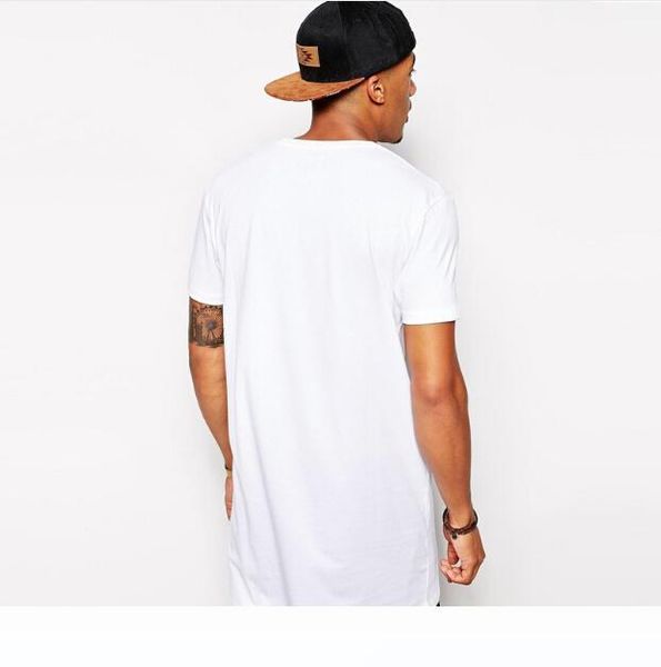 

new clothing men's casual hip hop long t shirt men black t-shirts male o-neck hiphop shirt short sleeve t-shirts, White;black