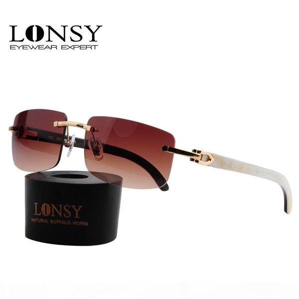 

lonsy original horn sunglasses with high transmittace cr39 lens, White;black