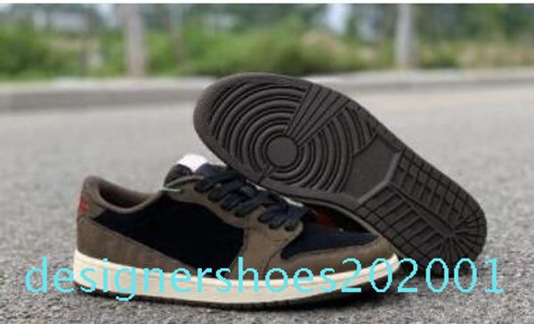

2020 colors travis scotts x 1 low limited basketball shoes 1s designer sports sneakers for men sports sneakers d01, Black