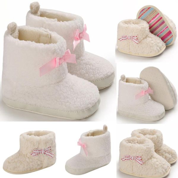 

2020 winter snow baby boots 12-colors warm toddler baby girl shoes comfortable butterfly-knot fashion first walkers kid shoes