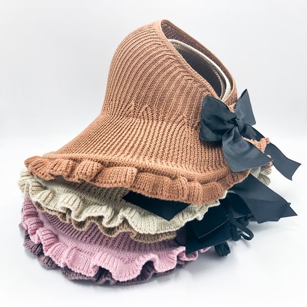 

wide brim hats women summer visors hat foldable sun large beach straw chapeau femme uv protection cap chapeu, Blue;gray