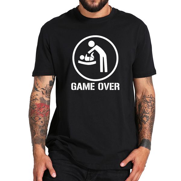 

father t-shirt 100% cotton to be dad game over gift creative meaningful design comfortable eu size
