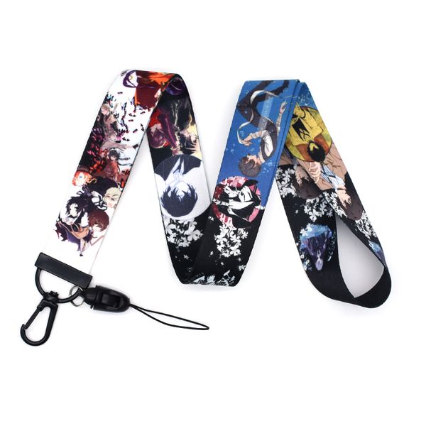 

stray dogs lanyard watercolor printing lanyards phone case japanese cartoon anime lanyard for keys badge holders keychain a237, Silver