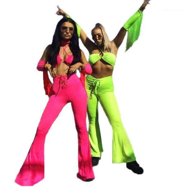 

tassel womens suits summer strapless ribbon 2pcs casual suits beach fashion printed clothing sexy, White