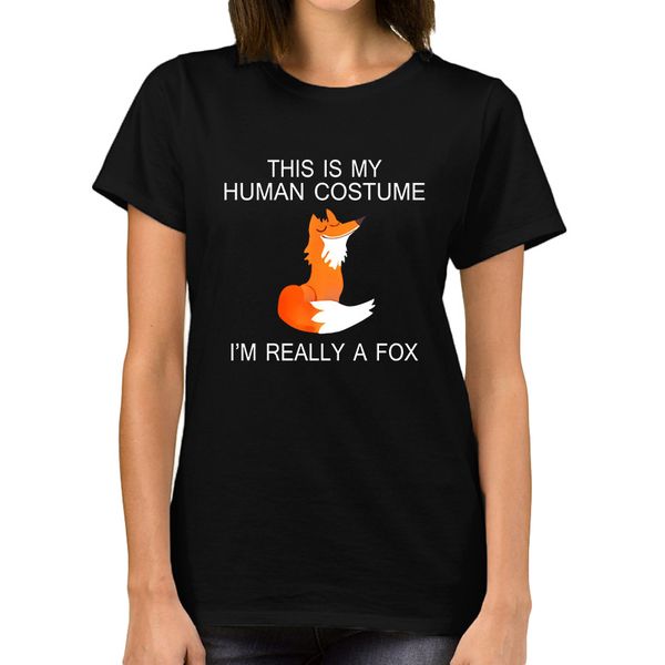

i am reall a fox t shirt women funny print 100% cotton soft new summer short sleeve tee cute tshirt for girl