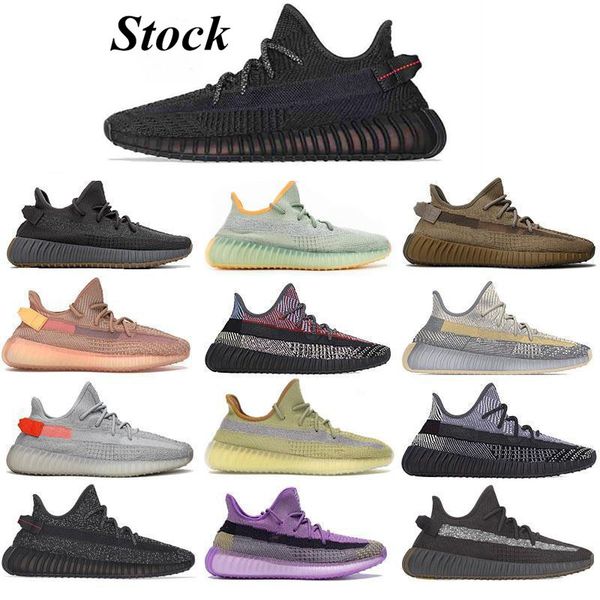 

kanye west israfil cinder running shoes black reflective beluga oreo static reflective stock men women runner racer 36-46