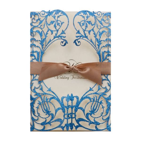 

1x luxury silver glitter wedding invitations leaf wedding invitation cards for birthday party invite bridal shower greeting