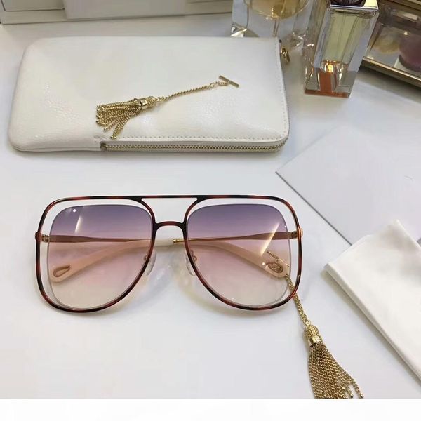 

brand designer sunglasses for women avant-garde special design style square frame with hollow chain decoration sun glasses ce130, White;black