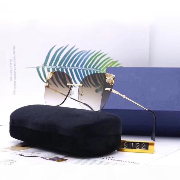 

fashionable designer woman little bee sunglasses luxury sunglasses adumbral glasses uv400 model 9122 5 colors optional with box, White;black