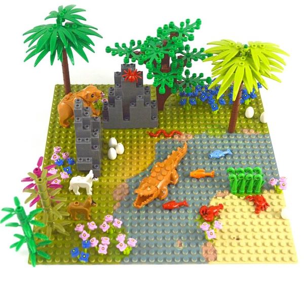 

flower tree brands river blocks baseplate all diy animal bricks plant city grass building garden accessories compatible qylczj mywjqq