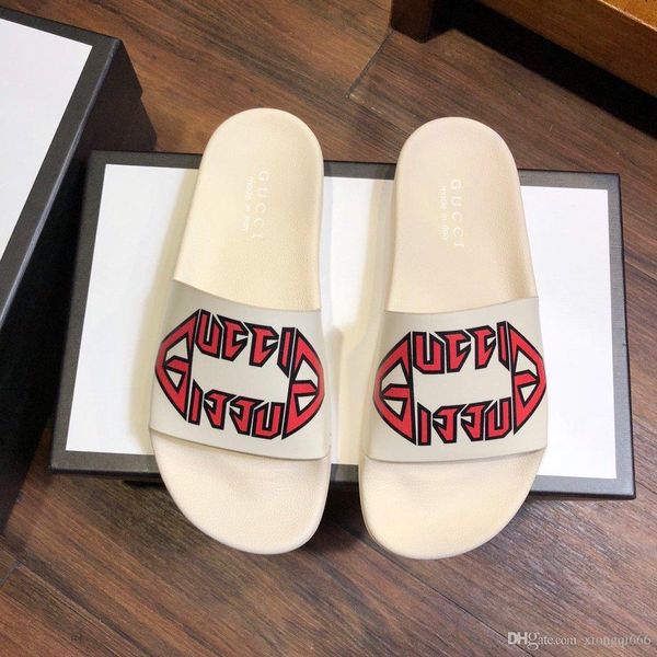 

2020 new luxury designer summer men's fashion slippers, home comfortable casual slippers, d, Red;white