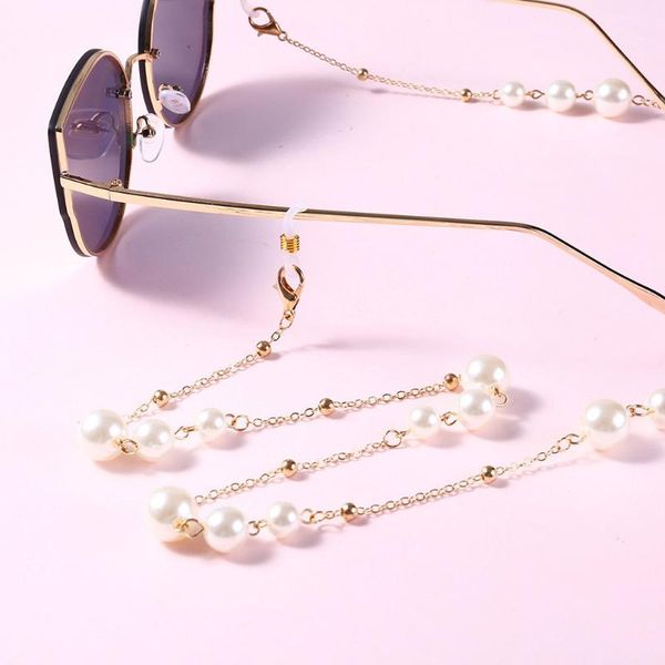 

elegant eyeglass chain sunglasses reading beaded glasses chain eyewear rope lanyards rose gold silver glass cord neck strap 2020