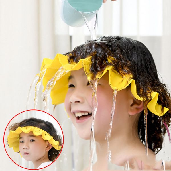 

shower caps silicone baby cap shampoo rinse cup bath set highly adjustable stretchy visor for kids bathroom