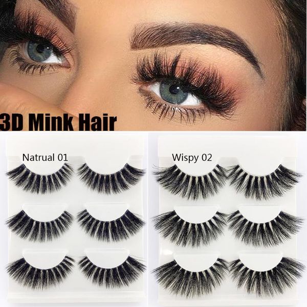 

3pairs professional dramatic 5d mink hair dramatic 25mm false eyelashes long wispy fluffy eyelashes extension eye makeup tool