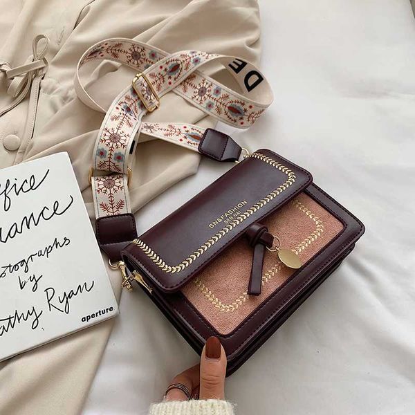 

crossbody bags for women travel handbag fashion simple shoulder messenger bag ladies cross body bag contrast color leather