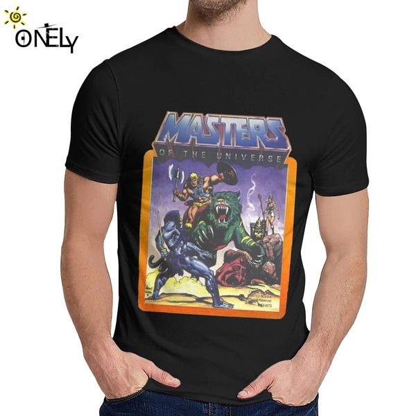 

boy t-shirt he-man masters of the universe battle scene with skeletor pure cotton 2019 new arrival round collar design t-shirt