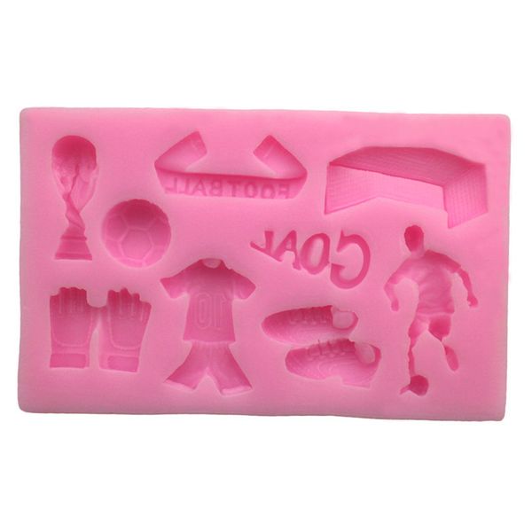

new diy football game series shaped silicone cake chocolate decoration mould