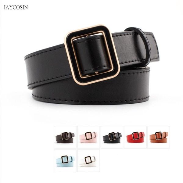 

jaycosin belt woman buckle black leather belts for women jeans fashion ladies waist ceinture femme waistband a527, Black;brown