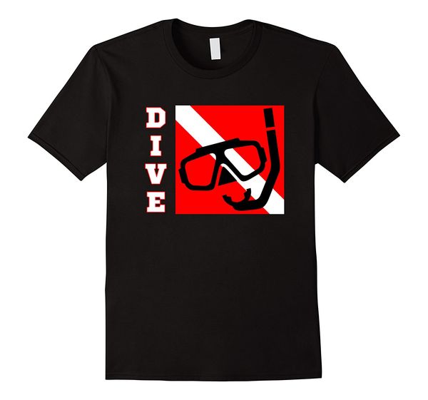 

2019 fashion scuba divings t-shirt diver down flag tee shirt