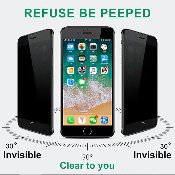 

9h privacy tempered glass for iphone 6 6s 7 8 plus x glass anti peep privacy screen protector x xs max xr 11 pro max glass spy