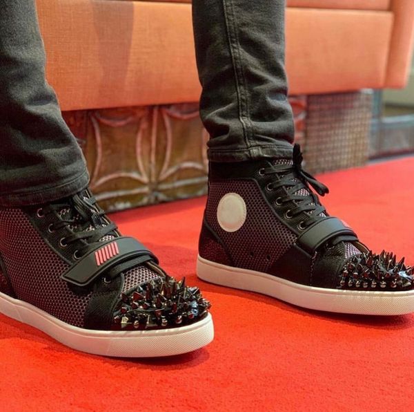 

elegant brands pik pik vs casual flat men red bottom sneakers shoes for women,men red sole luxury party wedding eu35-47, Black