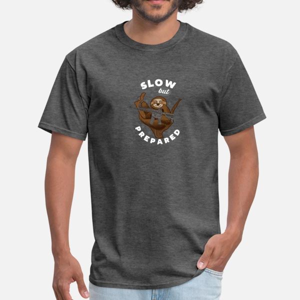 

funny prepper/survivalist sloth lover gift t shirt men personalized cotton crew neck unique cute humor spring cool shirt