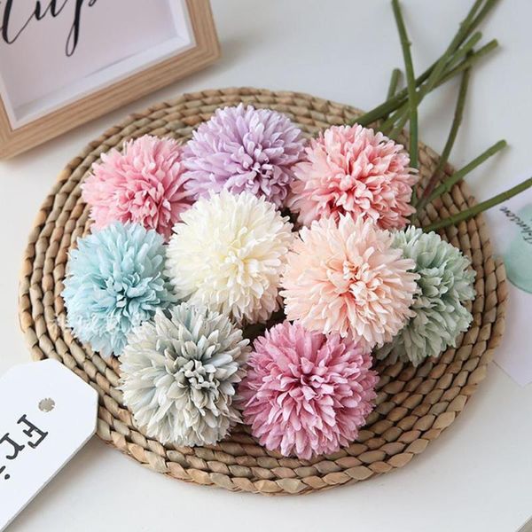 

7pcs artificial dandelion daisy flowers cloth african flowers wedding hand tied bouquet hyacinth party home decoration