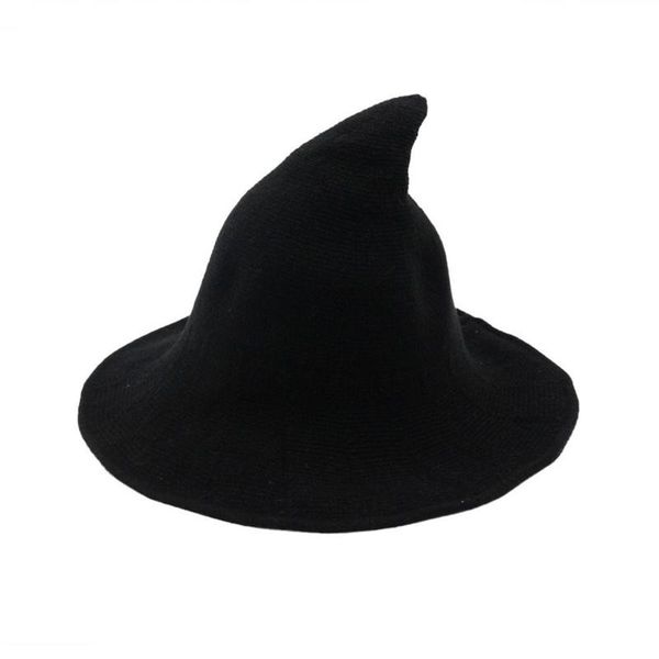 

топ продажи продукта в 2020 женщины witch hat складная костюм sharp большой брим крючком теплой зимы крышки оптовая и dropshipping, Blue;gray