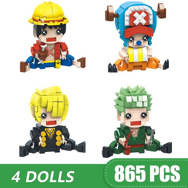 

building blocks bricks compatible legoing onepiece pirate king luffy zoro sanji chopper toys gift for boys children diy 865pcs