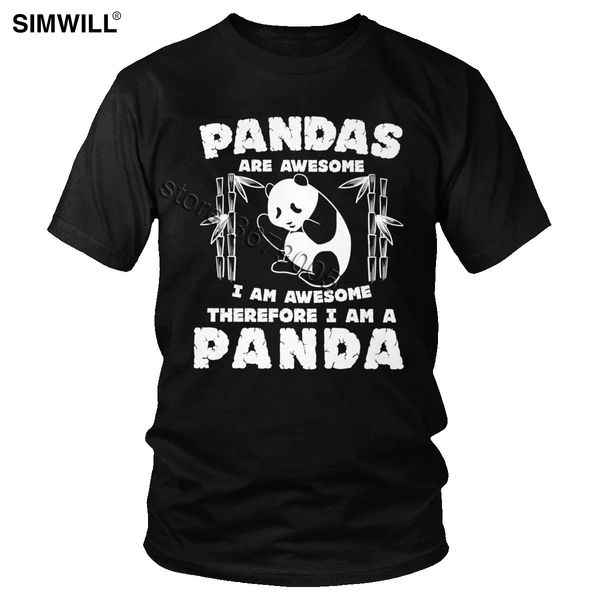 

vintage short sleeve summer tee men pandas are awesome i am awesome funny panda bear t-shirt oversized clothing fashion t shirt