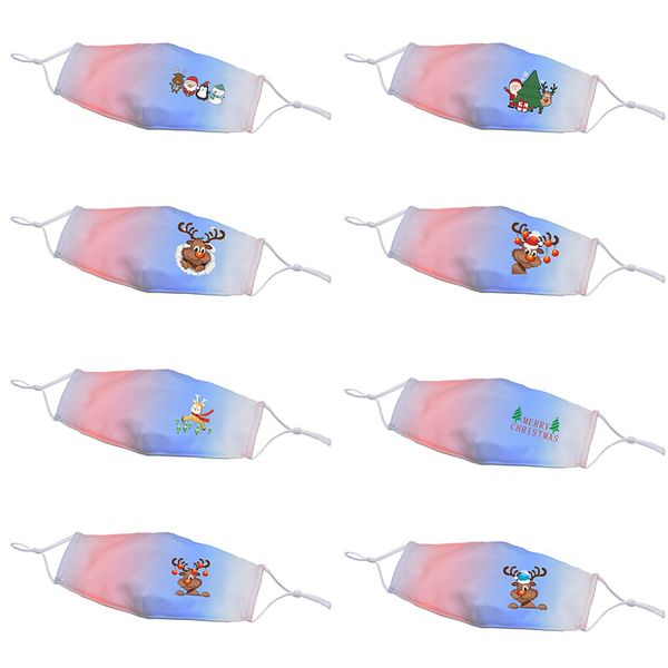 

рождество горячего стиль маска градиента печать дизайнер лицо может быть настроена регулировка logo для внешней торговли маски для лица