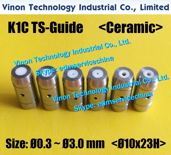 K1C TS-Führung d=0,3–3,0 mm (neuer Typ D10 x 23 H), Edelstahlgehäuse + Keramikeinsatz, Erodierbohrführung für K1C, SH2, kleine Löcher, Erodiermaschine. So dicke TS-Führung