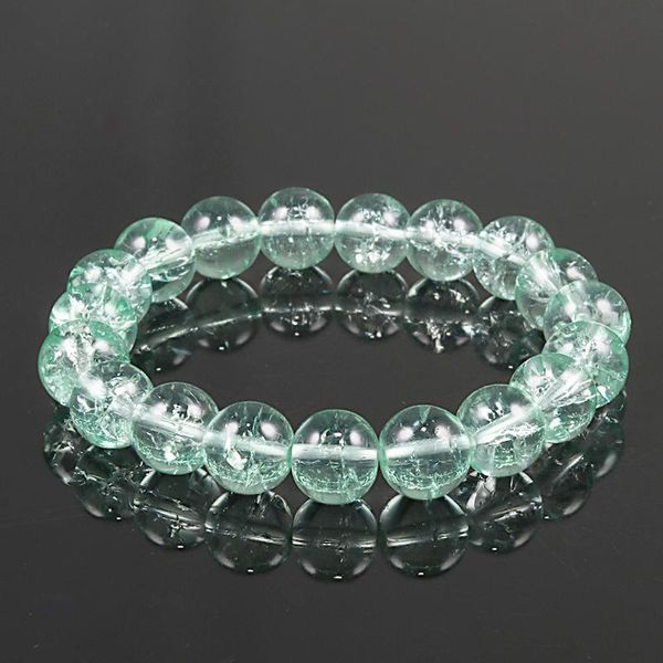 

new fashion pink crack crystal stone bracelets round 10mm beads elastic cord pulserase jewelry romantic violet women accessories, Black