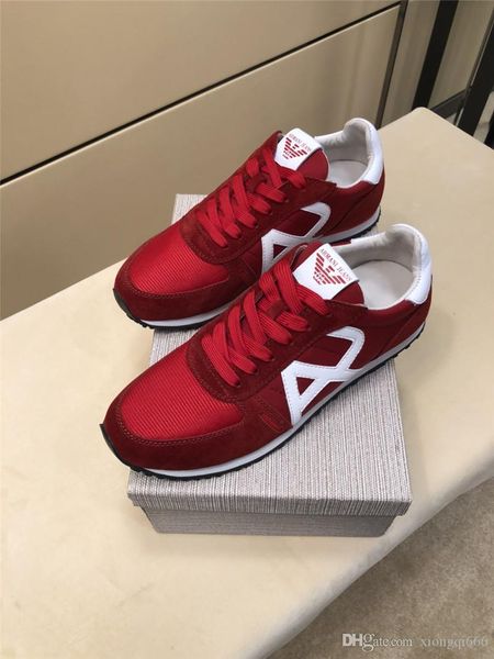 

fashion designer, luxury men's casual sports shoes, comfortable and versatile, high-quality men's shoesaa, Red;white