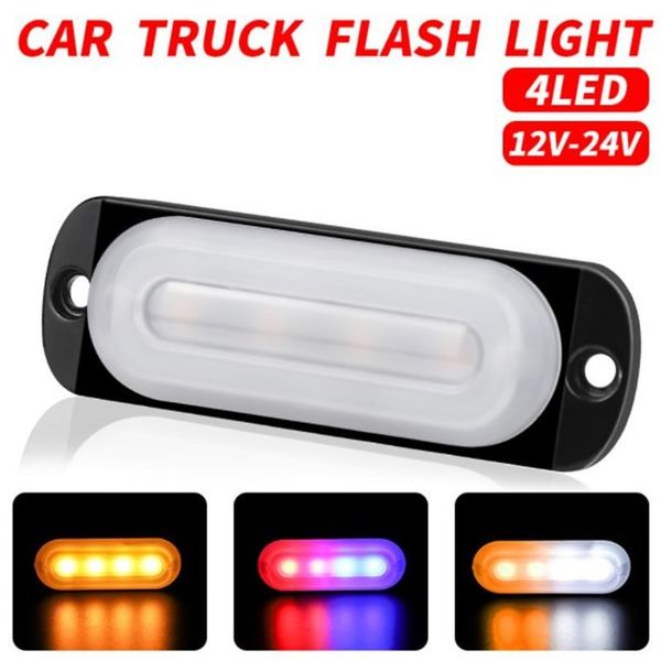 

new 12v-24v sidelight ultra-thin 4led strobe warning light strobe lamp