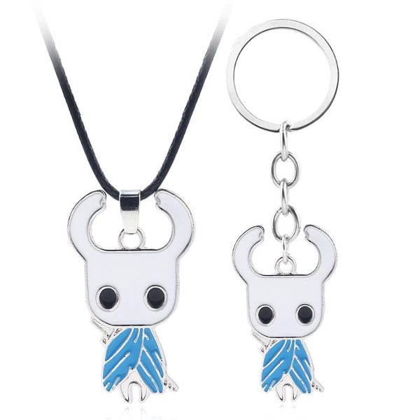 

hollow knight figure keychain undertale sans keyring pendant enamel jewelry accessories, Silver