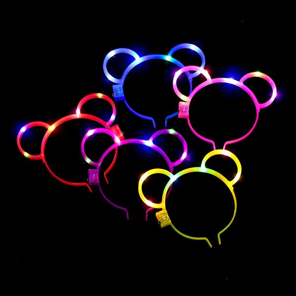 

popular cute cartoon hairpin childrens mini rabbits ear led flashing hairpin crazy party happy toys led lighted toys