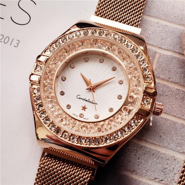 

40mm quartz diamonds watches mens new fashion designer wristwatches stainless steel strap black/white dial with opp bag, Slivery;brown