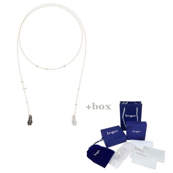 

swa [new] mulier fashion charm naughty light feather necklace necklace 5495290 send girlfriend holiday gift, Silver